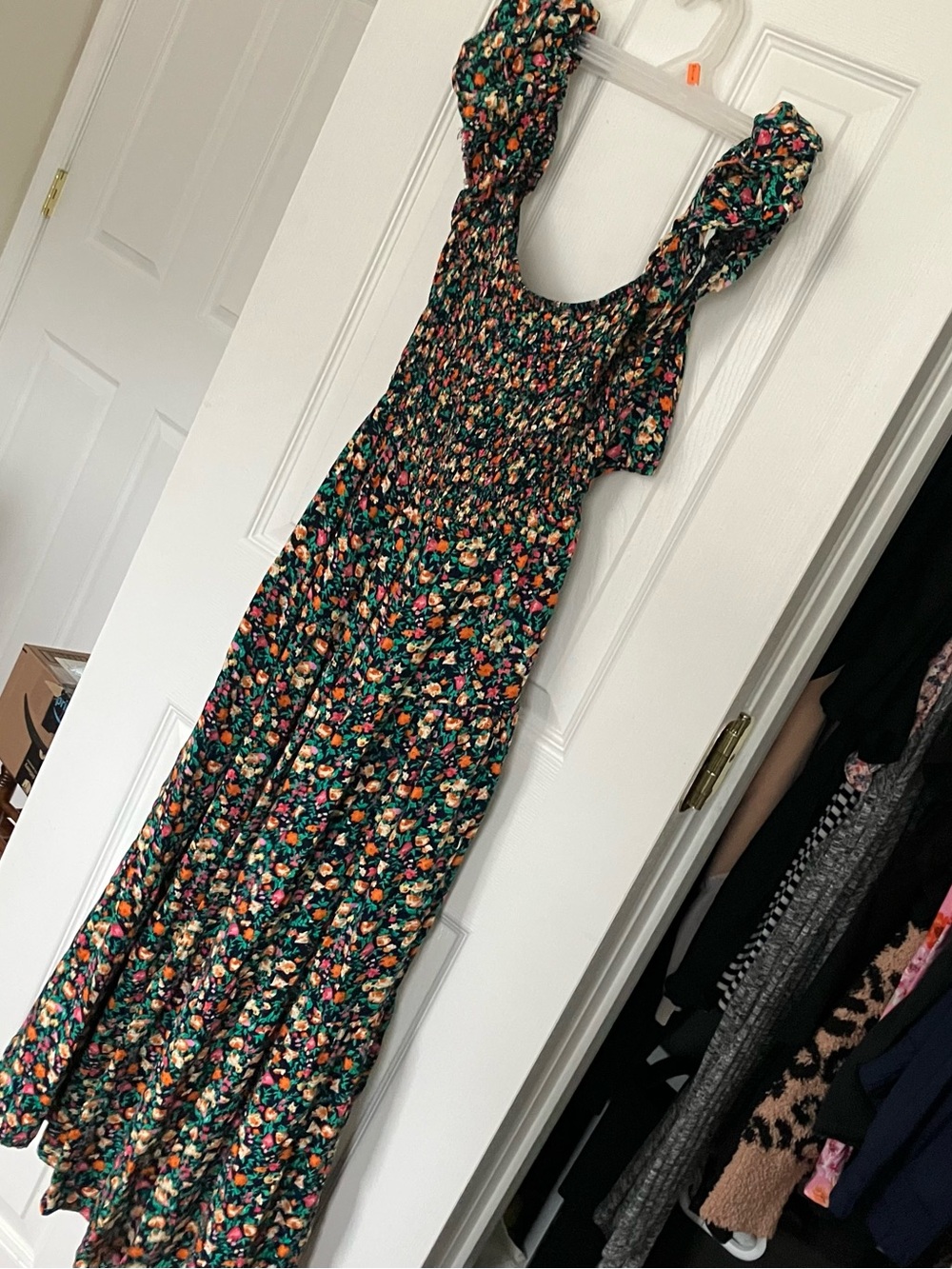 Amazon Dorose Floral Back Cut Out Maxi Dress